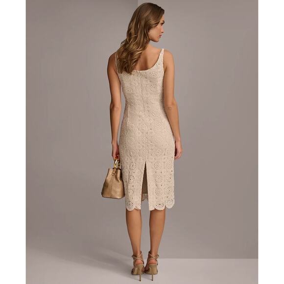 Donna Karan New York Boat Neck Lace Sleeveless Shift Dress Women's Size 16 - Picture 2 of 16